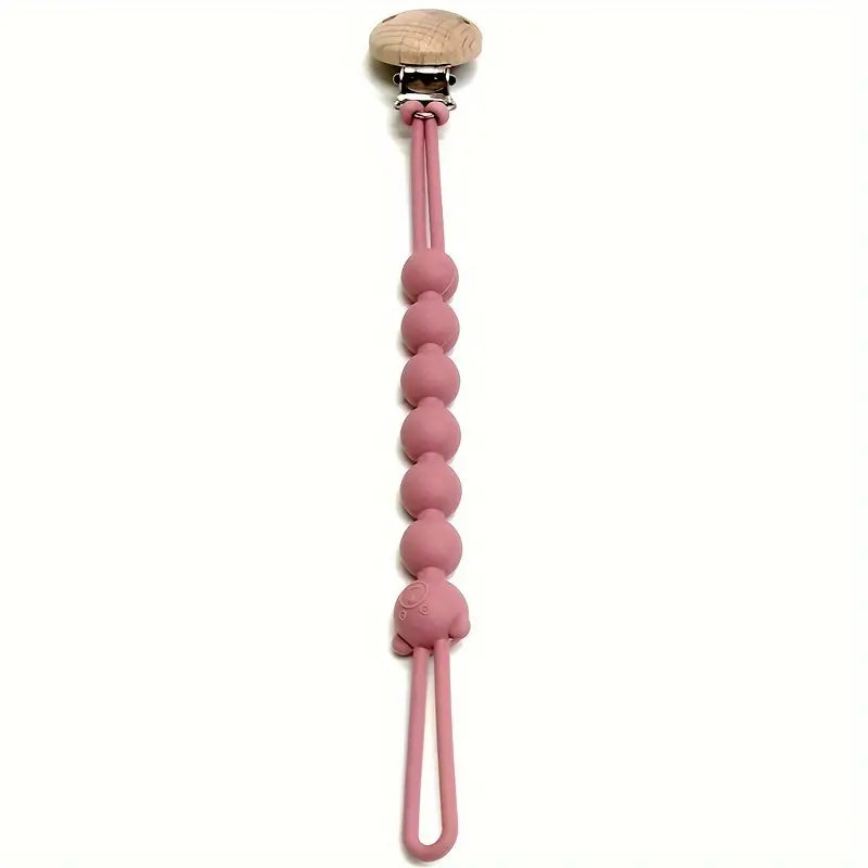 Adorable Bear Pacifier Chain - TeddyClip-Dusty Pink-State of Style
