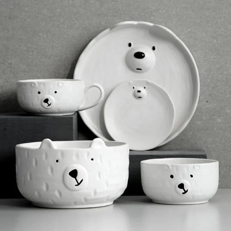 Adorable Polar Bear Ceramic Dinnerware Set - PolarJoy-Complete Set-State of Style