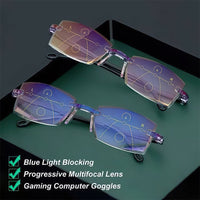 Advanced Anti-Blue Light Multifocal Reading Glasses - SapphireView-Gold-+1.00 (40-45 years)-State of Style