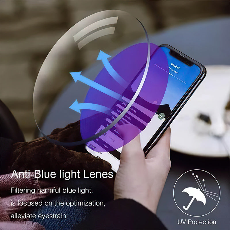 Advanced Anti-Blue Light Multifocal Reading Glasses - SapphireView-Gold-+1.00 (40-45 years)-State of Style