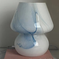 Aesthetic Glass Mushroom Lamp - LumiMush-Blue Pattern-State of Style