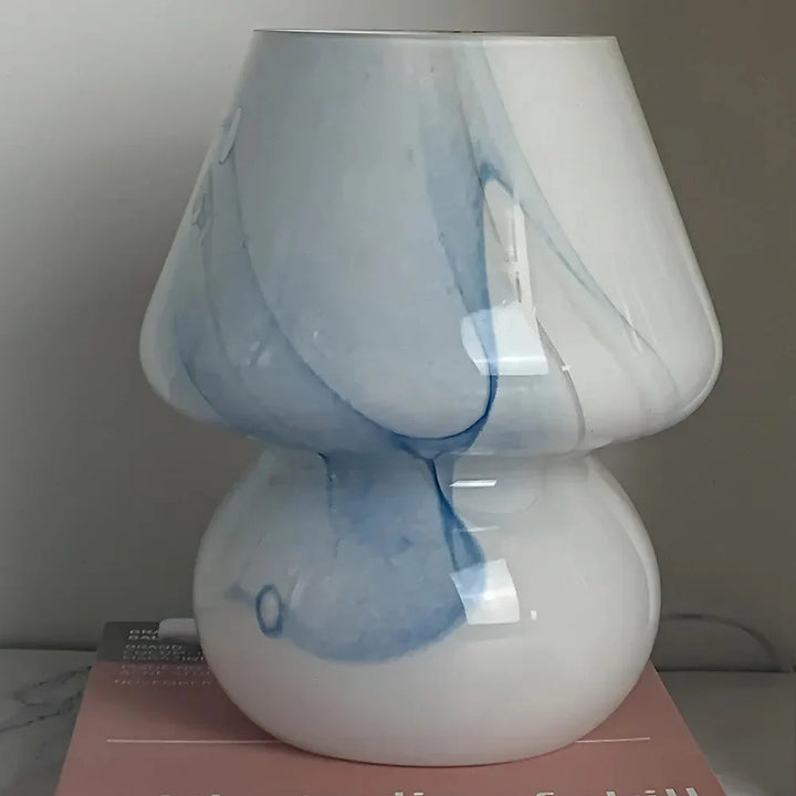 Aesthetic Glass Mushroom Lamp - LumiMush-Blue Pattern-State of Style