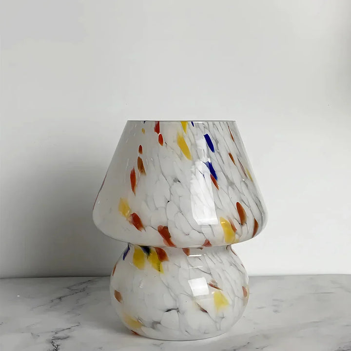 Aesthetic Glass Mushroom Lamp - LumiMush-White Dots-State of Style