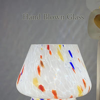 Aesthetic Glass Mushroom Lamp - LumiMush-White Dots-State of Style