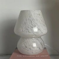 Aesthetic Glass Mushroom Lamp - LumiMush-White Dots-State of Style
