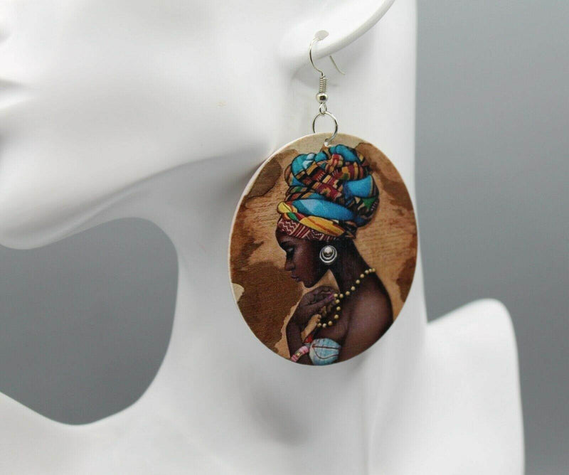 Afrocentric Wooden Drop Earrings | Lightweight Statement Jewellery-State of Style
