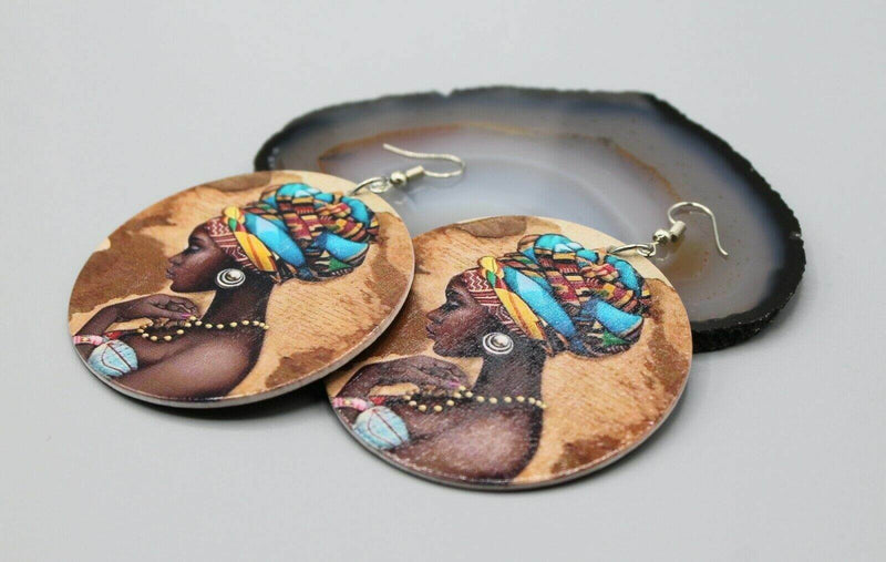 Afrocentric Wooden Drop Earrings | Lightweight Statement Jewellery-State of Style