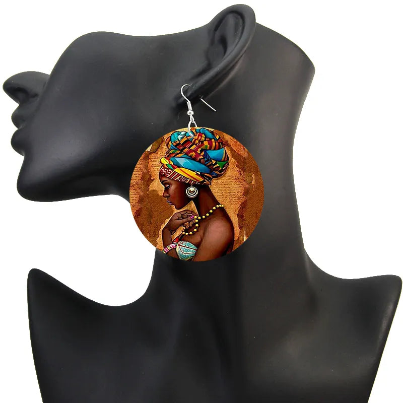 Afrocentric Wooden Drop Earrings | Lightweight Statement Jewellery-State of Style