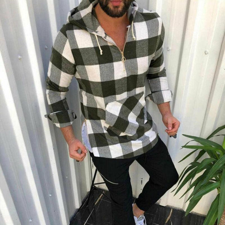 AidansHoodie – Men's Checkered Hoodie-Green-XS-State of Style