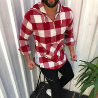 AidansHoodie – Men's Checkered Hoodie-Red-XS-State of Style