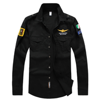 Air-Force-Style Men’s Shirt with Double Pockets - Lucas-Black-2XS-State of Style