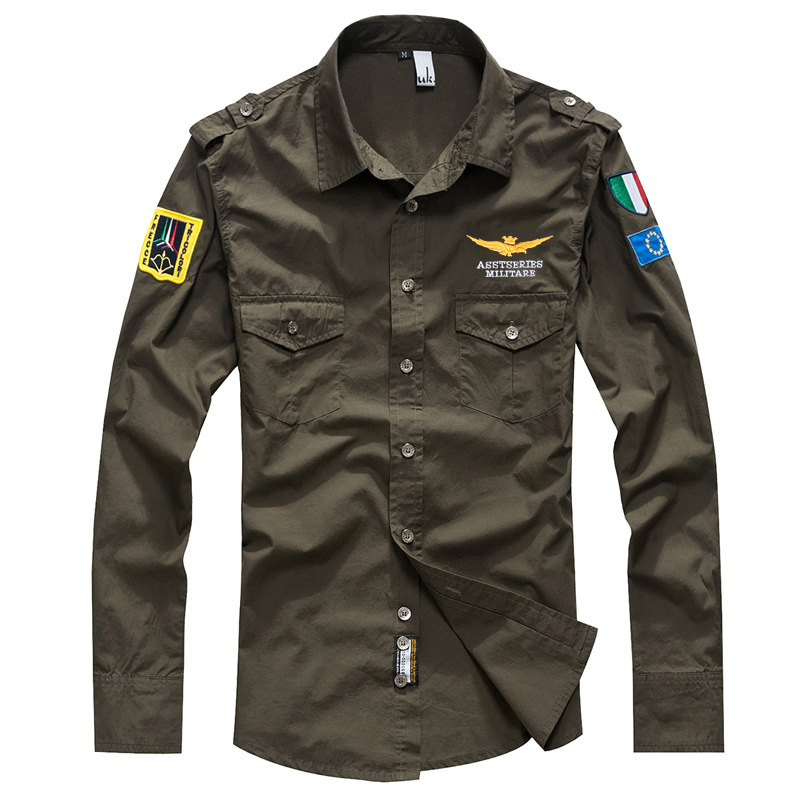 Air-Force-Style Men’s Shirt with Double Pockets - Lucas-Green-2XS-State of Style