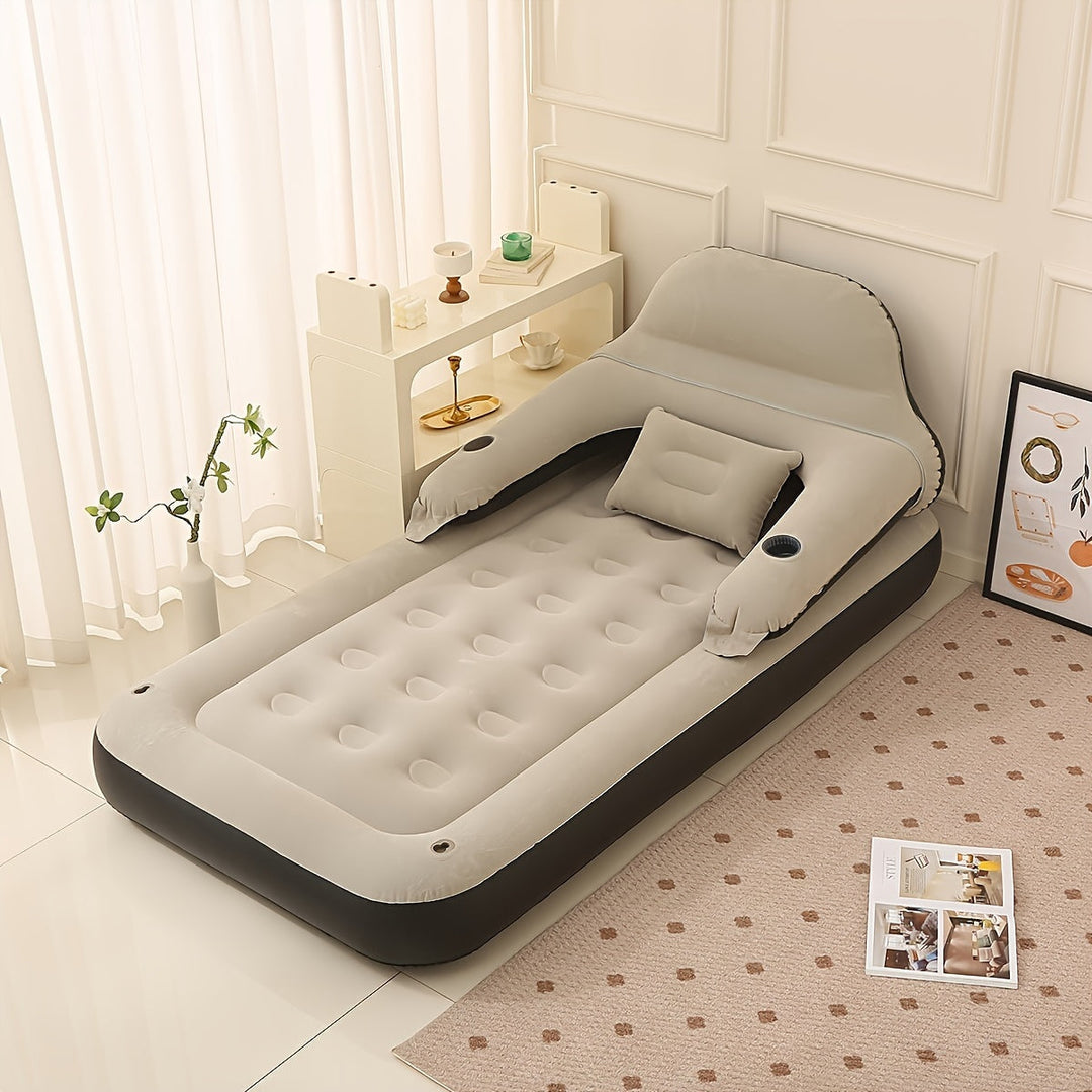 Air Mattress With Built-in Pump Backrest and Headboard - ComfortAir-Single (90 cm x 200 cm)-State of Style
