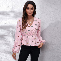 Airy & Colourful Women's Blouse with Pattern – Leona-Pink butterfly pattern-S-State of Style
