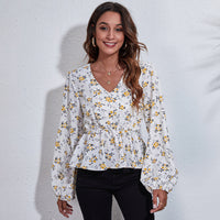 Airy & Colourful Women's Blouse with Pattern – Leona-White floral pattern-S-State of Style