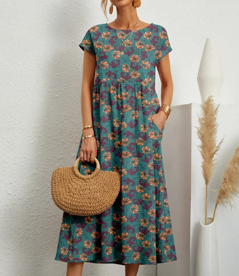Airy cotton dress – Isadora-Blue-S-State of Style