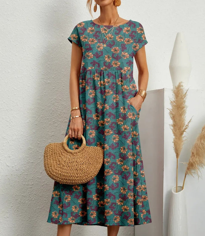 Airy cotton dress – Isadora-Blue-S-State of Style