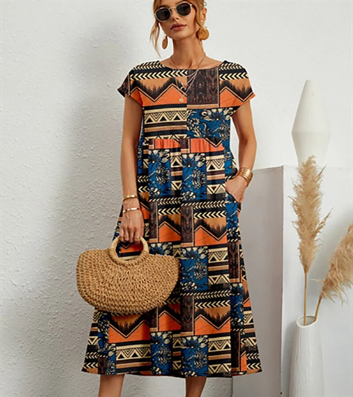 Airy cotton dress – Isadora-Orange-S-State of Style