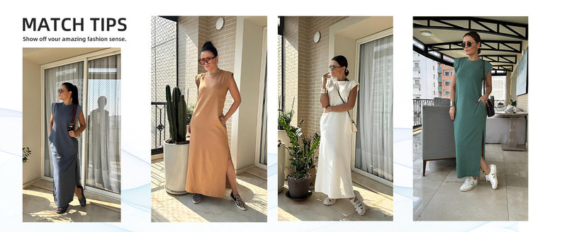 Airy maxi dress with pockets for women – Romy-Black-S-State of Style