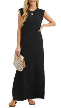 Airy maxi dress with pockets for women – Romy-Black-S-State of Style