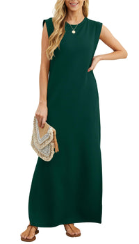 Airy maxi dress with pockets for women – Romy-Dark green-S-State of Style