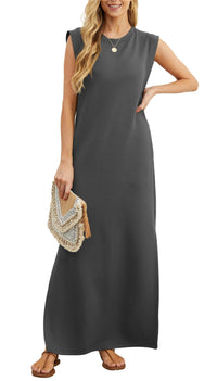 Airy maxi dress with pockets for women – Romy-Dark grey-S-State of Style
