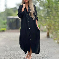 Airy polo shirt dress for women - Marlene-Black-M-State of Style