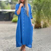 Airy polo shirt dress for women - Marlene-Blue-M-State of Style