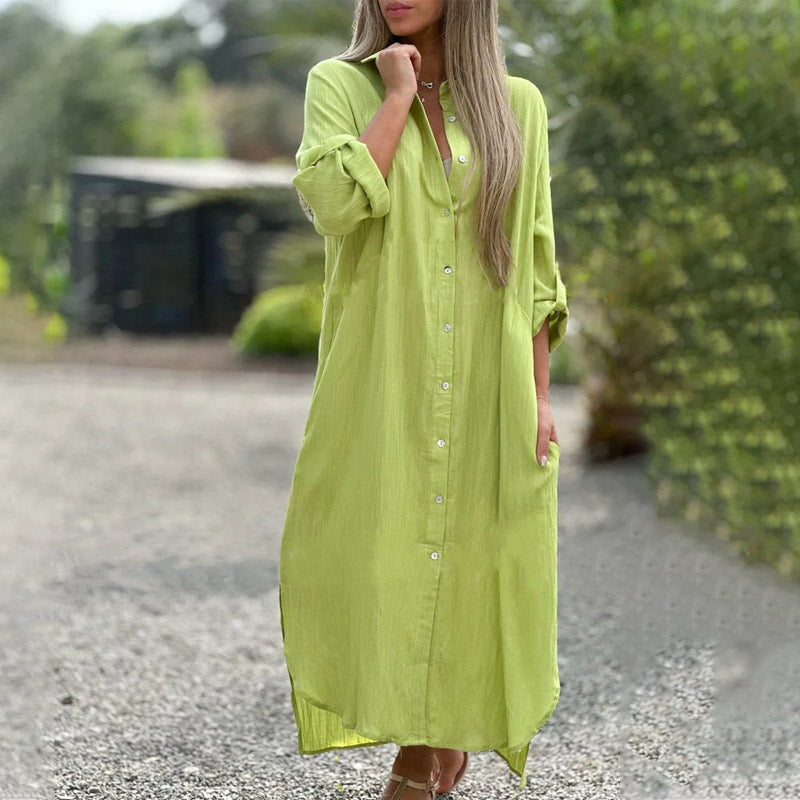 Airy polo shirt dress for women - Marlene-Green-M-State of Style