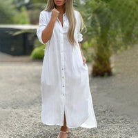 Airy polo shirt dress for women - Marlene-White-M-State of Style