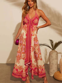 Airy & Stylish Boho Maxi Dress with Halterneck for Women – Naya-Red-S-State of Style