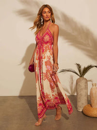 Airy & Stylish Boho Maxi Dress with Halterneck for Women – Naya-Red-S-State of Style