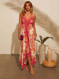 Airy & Stylish Boho Maxi Dress with Halterneck for Women – Naya-Red-S-State of Style
