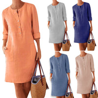 Airy summer dress in fresh colour – Nika-Orange-XS-State of Style
