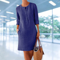 Airy summer dress in fresh colour – Nika-Orange-XS-State of Style