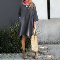 Airy summer dress with a loose fit & practical pocket – Malia-Pink-M-State of Style