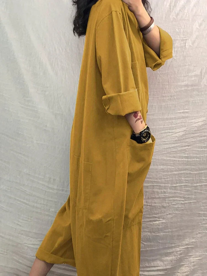 Airy summer jumpsuit with a wide cut for women – Livia-Yellow-S-State of Style