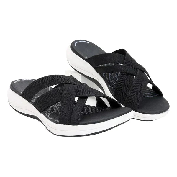 Airy summer shoes with orthopedic footbed & cushioning – Riva-Black-3-State of Style