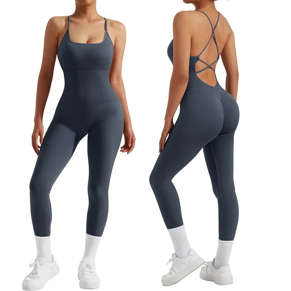 All-Season Women’s Fitness Jumpsuit – Nova-Grey-S-State of Style