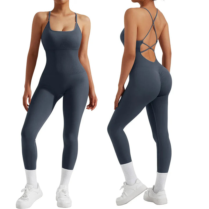 All-Season Women’s Fitness Jumpsuit – Nova-Grey-S-State of Style