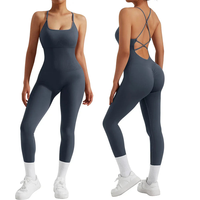 All-Season Women’s Fitness Jumpsuit – Nova-Grey-S-State of Style
