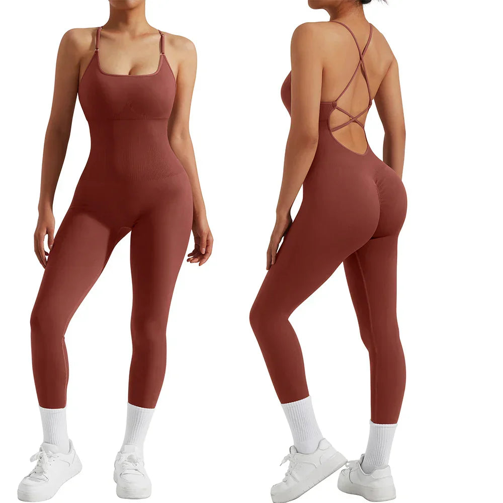 All-Season Women's Fitness Jumpsuit - Nova-Red-S-State of Style