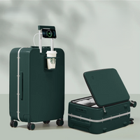 Aluminium frame hard shell suitcase with USB port – Turin-Dark green-S (42 L)-State of Style