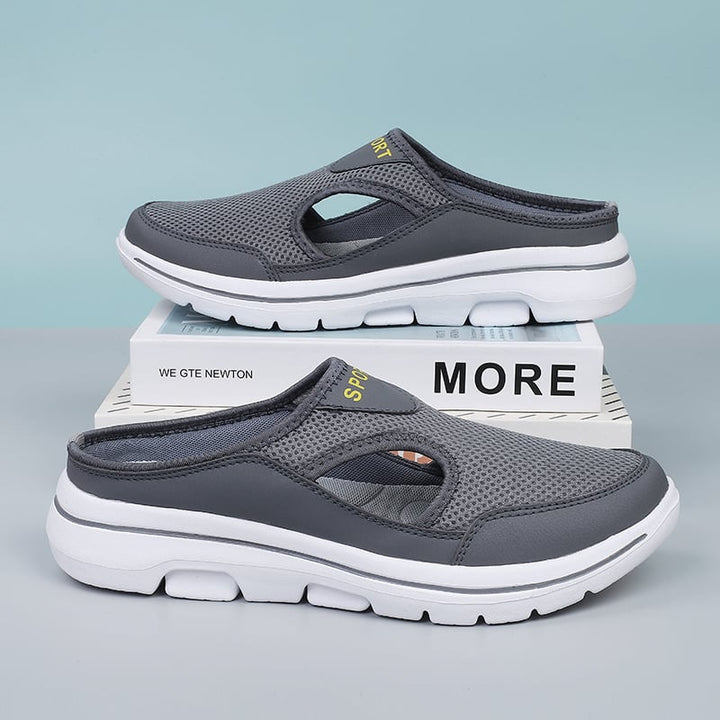 Alvaro's Arch Support Breathable Slippers for Men-Grey-6.5-State of Style