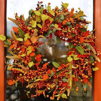 AmberLeaf Autumn Rattan Wreath-35cm-State of Style