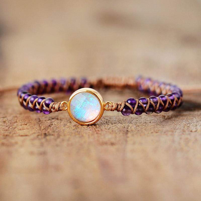 Amethyst Opal Yoga Bracelet - Aurielle-Purple-State of Style