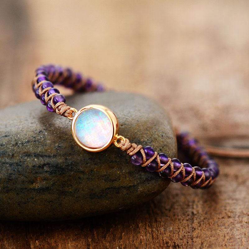 Amethyst Opal Yoga Bracelet - Aurielle-Purple-State of Style