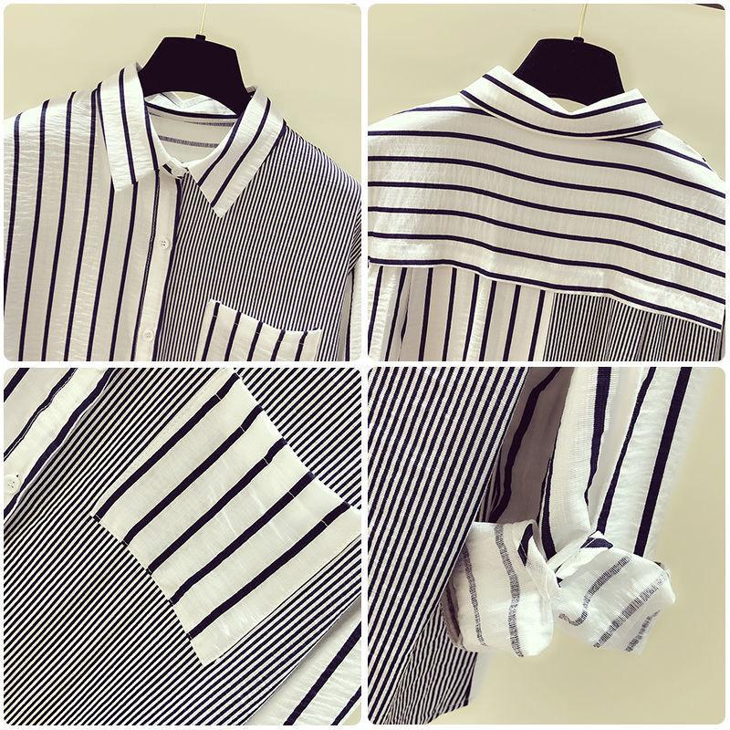 AnasBlouse | Women's Pinstripe Blouse-Grey-S-State of Style