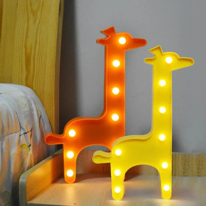 Animal Table Lamp - WildGlow-Giraffe Orange-State of Style
