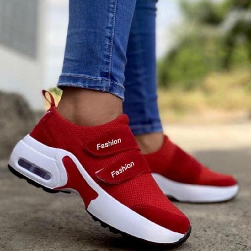 AnjesSneaks | Women's Orthopaedic Sneakers-Red-4.5-State of Style